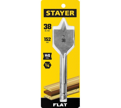 STAYER d=38 мм, сверло по дереву перовое 2950-38_z01 Master STAYER d=38 мм, сверло по дереву перовое 2950-38_z01 Master