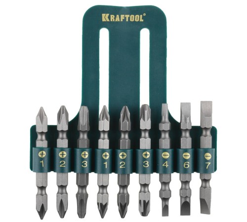 KRAFTOOL 9 шт., Cr-V, набор бит 26060-H10