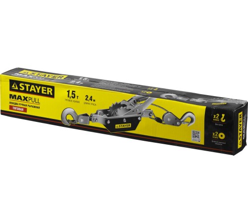 STAYER 1,5 т, 2,4 м, лебедка ручная рычажная MAXPull 4310-1.5 STAYER 1,5 т, 2,4 м, лебедка ручная рычажная MAXPull 4310-1.5