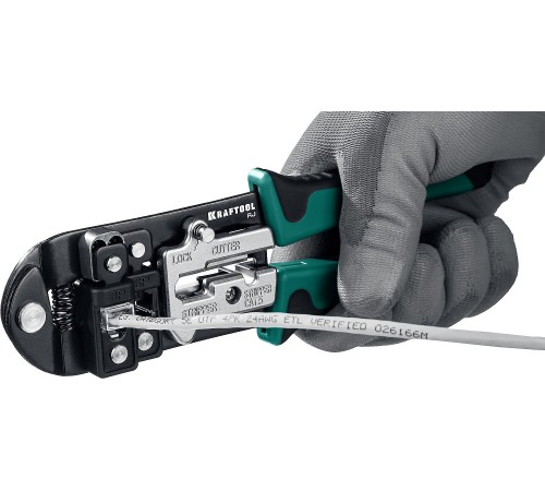 KRAFTOOL RJ45, RJ11/RJ12, кримпер универсальный 22699