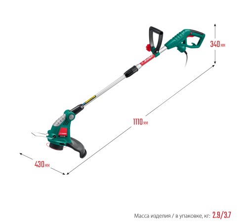 ЗУБР 600 Вт, триммер сетевой ТСН-33-600 Мастер