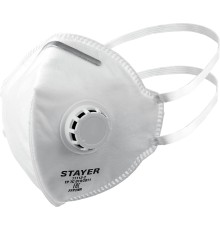 STAYER FV-95, класс защиты FFP2, плоская, фильтрующая полумаска с клапаном выдоха (11113-2)