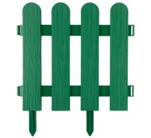 GRINDA Штакетник, 29 х 224 см, зеленый, 7 секций, декоративный забор (422209-G)