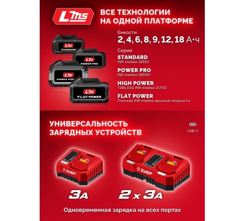 ЗУБР 20 В, 40 Н·м, 1 АКБ LMS (2 А·ч), дрель-шуруповерт (ДШ-40-21)