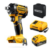 STEHER 20 В, 500 Н·м, 1 АКБ LMS (4 А·ч), бесщеточный ударный гайковерт, сумка (CWB-500-41)