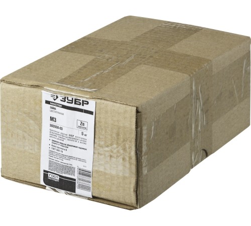 ЗУБР ГОСТ 5927-70, кл. пр. 6, M3, цинк, 5 кг, шестигранная гайка (303550-03)