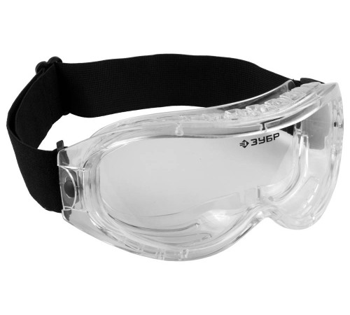 ЗУБР ПАНОРАМА ХС защитные очки закрытые, прозрачные, химическистойкие, оптический класс 1, Профессионал (110235)