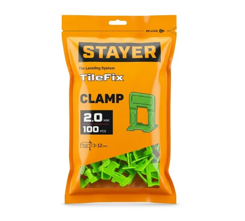 STAYER СВП TileFix, 2,0 мм, 100 шт, система выравнивания плитки ″ворота″ (33847-100)