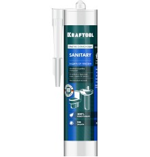 KRAFTOOL SANITARY, 300 мл, прозрачный, санитарный силиконовый герметик (41255-2)