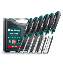 KRAFTOOL GRAND-6 набор стамесок-долот с двухкомпонентной рукояткой, 6 шт