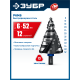 ЗУБР BLACK FORCE 6-52мм, 12 ступеней, винтовая проточка, сверло ступенчатое, ПРОФЕССИОНАЛ (29671-6-52-12)