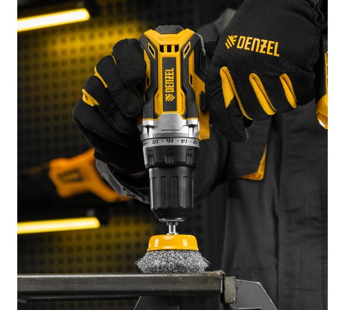 Щетка для дрели, 65 мм, Чашка, со шпилькой , нержавеющая витая проволока Denzel