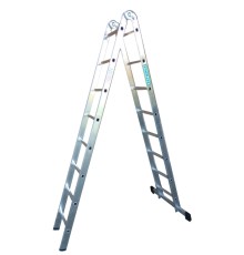 Лестница 2-х секционная алюминиевая шарнирная 2*8