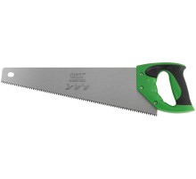 Ножовка по дереву, крупный каленый зуб 5 TPI, 2D заточка, пластиковая прорезиненная ручка 400 мм FIT IT