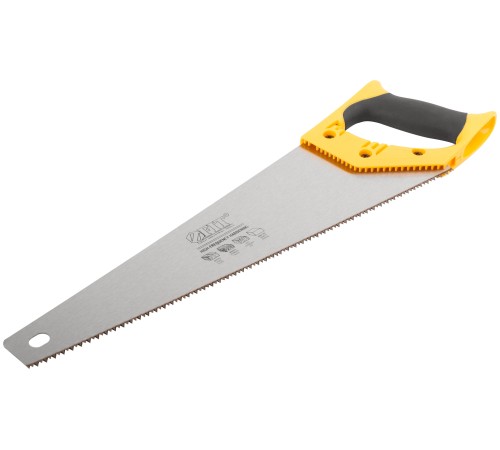 Ножовка по дереву, средний каленый зуб 7 ТPI, 2D заточка, пластиковая прорезиненная ручка 400 мм FIT IT
