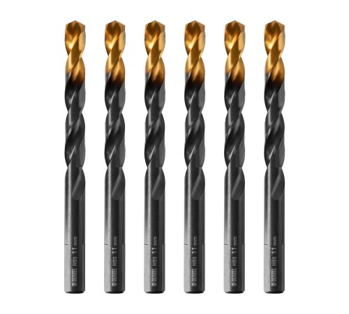 Сверло по металлу, 11 мм, HSS-Tin, Golden Tip, 6 шт. Denzel Сверло по металлу, 11 мм, HSS-Tin, Golden Tip, 6 шт. Denzel
