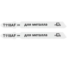 Полотна для эл. лобзика, T118AF, по металлу, Bimetal, 75 мм,  2 шт. MOS