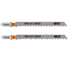Полотна по дереву, HCS, шлифованные под свободным углом зубья, 100/74/4 мм (T101D), 2 шт. FIT IT