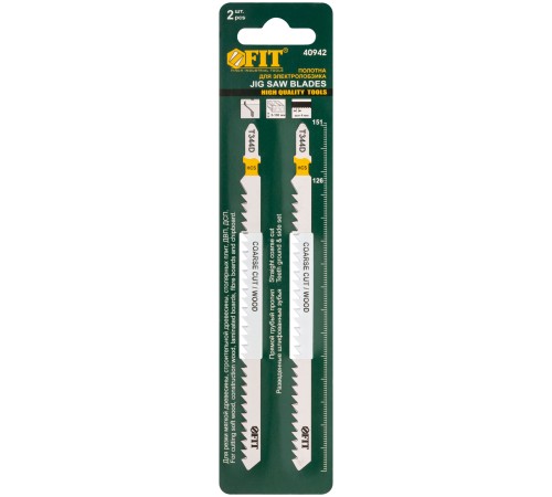 Полотна по дереву, HCS, разведенные, шлифованные зубья 151/126/4 мм (T344D), 2 шт. FIT HQ