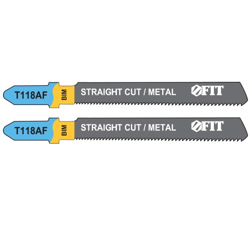 Полотна по металлу, Bimetal, фрезерованные, волнистые зубья, 76/51/1,2 мм (T118AF), 2 шт. FIT HQ Полотна по металлу, Bimetal, фрезерованные, волнистые зубья, 76/51/1,2 мм (T118AF), 2 шт. FIT HQ