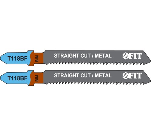 Полотна по металлу, Bimetal, фрезерованные, волнистые зубья, 76/51/2 мм (T118BF), 2 шт. FIT HQ