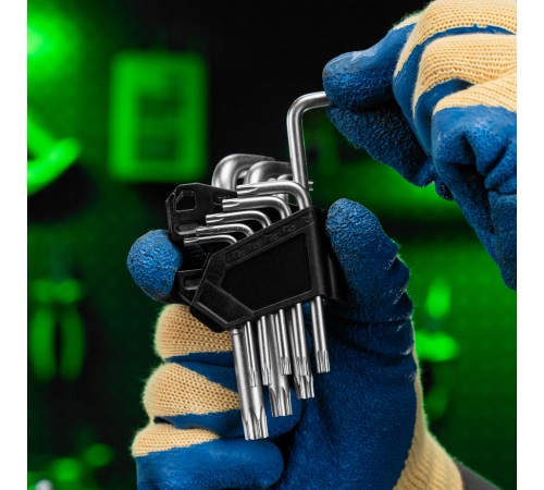 Набор ключей имбусовых Torx-Tempered, TT10-50, CrV, 9 шт. Сибртех Набор ключей имбусовых Torx-Tempered, TT10-50, CrV, 9 шт. Сибртех