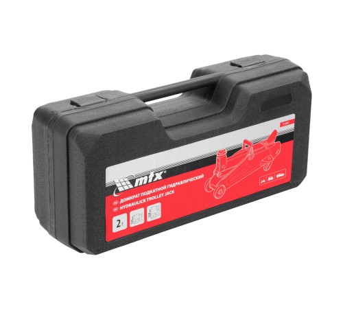 Домкрат гидравлический подкатной, 2 т, 135-320 мм, в пласт. кейсе MTX