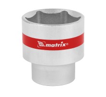 Головка торцевая, 32 мм, шестигранная, CrV, под квадрат 1/2, хромированная Matrix