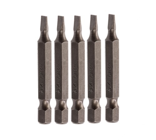 Набор бит SL4 x 50, сталь CrMo, 5 шт. Сибртех
