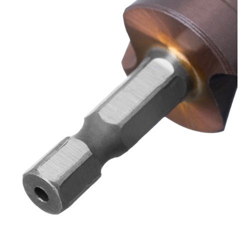 Сверло ступенчатое 4-6-8-10-12-14-16-18-20 мм, Р6М5К5, 6-гр. хвостовик Denzel