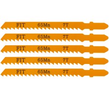 Полотна для э/лобзика по дереву, европ.хвостовик, усиленная сталь 65 Мп, 5 шт., 6 ТPI FIT IT