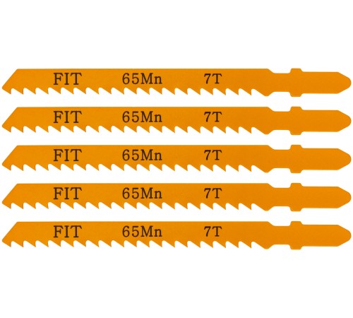 Полотна для э/лобзика по дереву, европ.хвостовик, усиленная сталь 65 Мп, 5 шт., 6 ТPI FIT IT