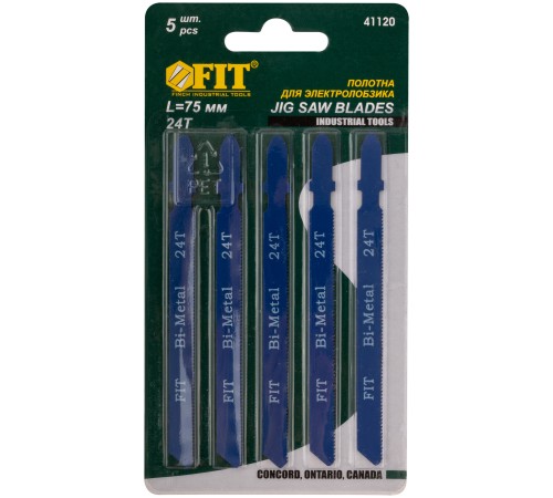 Полотна для э/лобзика по металлу Профи, европ.хвостовик, Bi-metal, 5 шт., 24 TPI FIT IT