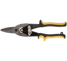 Ножницы по металлу "Оптима", усиленные, прорезиненные ручки, прямые 250 мм КУРС