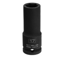 Головка ударная удлиненная шестигранная, 17 мм, 1/2, CrMo Stels