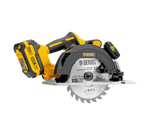 Пила циркулярная аккумуляторная бесщет. CCSH-BL-20-185, 185 мм, Li-Ion, 20 В// Denzel