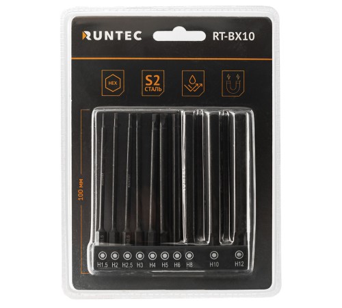 RUNTEC RT-BX10 Набор бит Runtec HEX 10 предметов RUNTEC RT-BX10 Набор бит Runtec HEX 10 предметов