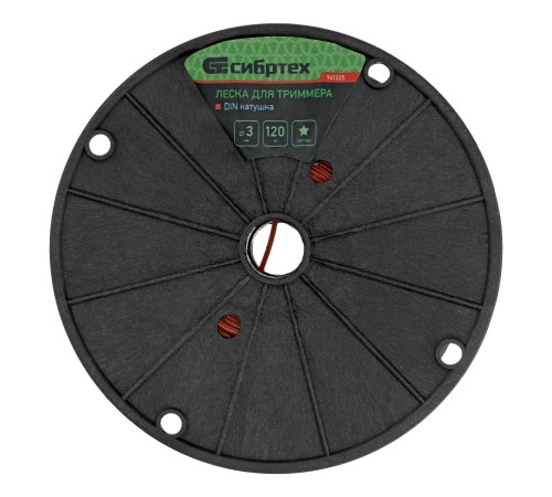 Леска для триммера звезда, на DIN катушке, 3 мм х 120 м, Сибртех