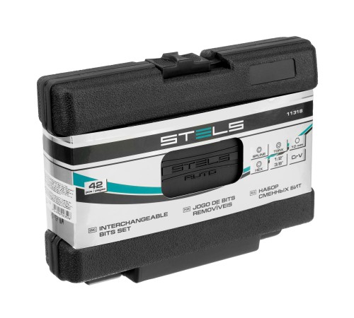 Набор бит HEX, Torx , SPLine, хвостовик-шестигранник 1/2, CrV, 42 шт. Stels
