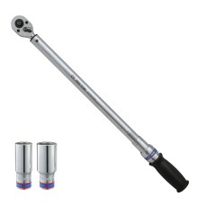 Динамометрический ключ 1/2", 60-340 Нм, "EXACT", футляр, в комплекте 2 торцевые головки KING TONY P34462-2DG