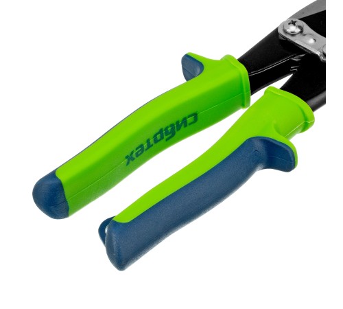 Ножницы по металлу, 250 мм, правый рез, сталь С55, двухкомпонентные рукоятки СИБРТЕХ