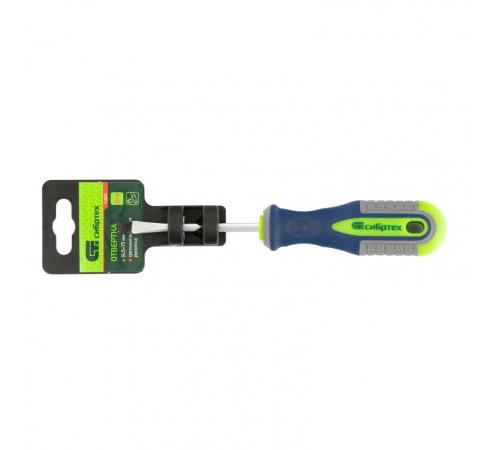 Отвертка, SL5 х 75 мм, CrV, трехкомпонентная рукоятка Сибртех