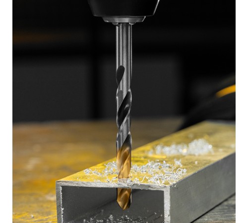 Сверло спиральное по металлу 8,5 x 117мм, Р6М5, Golden Tip, многогранная заточка Denzel