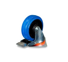 Колесо поворотное из эластичной резины MW150 150 мм с тормозом Колесо поворотное из эластичной резины MW150 150 мм с тормозом
