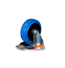 Колесо поворотное из эластичной резины MW150 150 мм с тормозом Колесо поворотное из эластичной резины MW150 150 мм с тормозом
