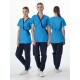 Костюм женский Симпл-001 (тк.Смесовая,120) MedLine, т.синий/ярко-голубой