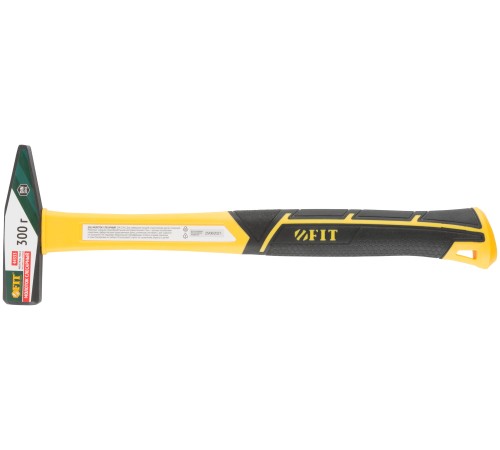 Молоток кованый, фиберглассовая усиленная ручка, Профи  300 гр. FIT IT Молоток кованый, фиберглассовая усиленная ручка, Профи  300 гр. FIT IT