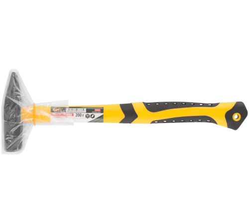 Молоток кованый, фиберглассовая усиленная ручка, антивибрационные накладки, Профи  200 гр. FIT IT Молоток кованый, фиберглассовая усиленная ручка, антивибрационные накладки, Профи  200 гр. FIT IT