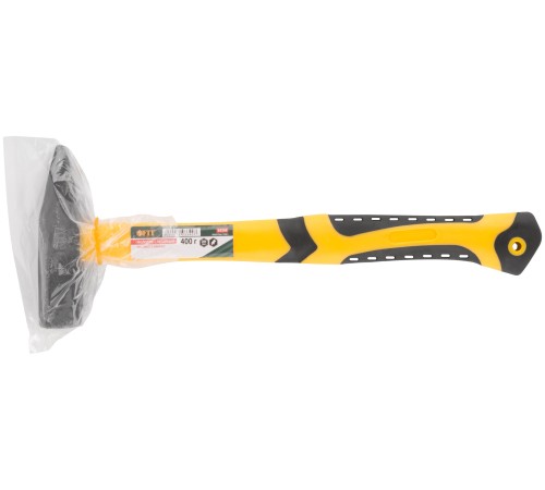 Молоток кованый, фиберглассовая усиленная ручка, антивибрационные накладки, Профи  400 гр. FIT IT Молоток кованый, фиберглассовая усиленная ручка, антивибрационные накладки, Профи  400 гр. FIT IT