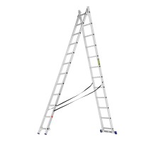 Лестница, 2 х 12 ступеней, алюминиевая, двухсекционная, Сибртех